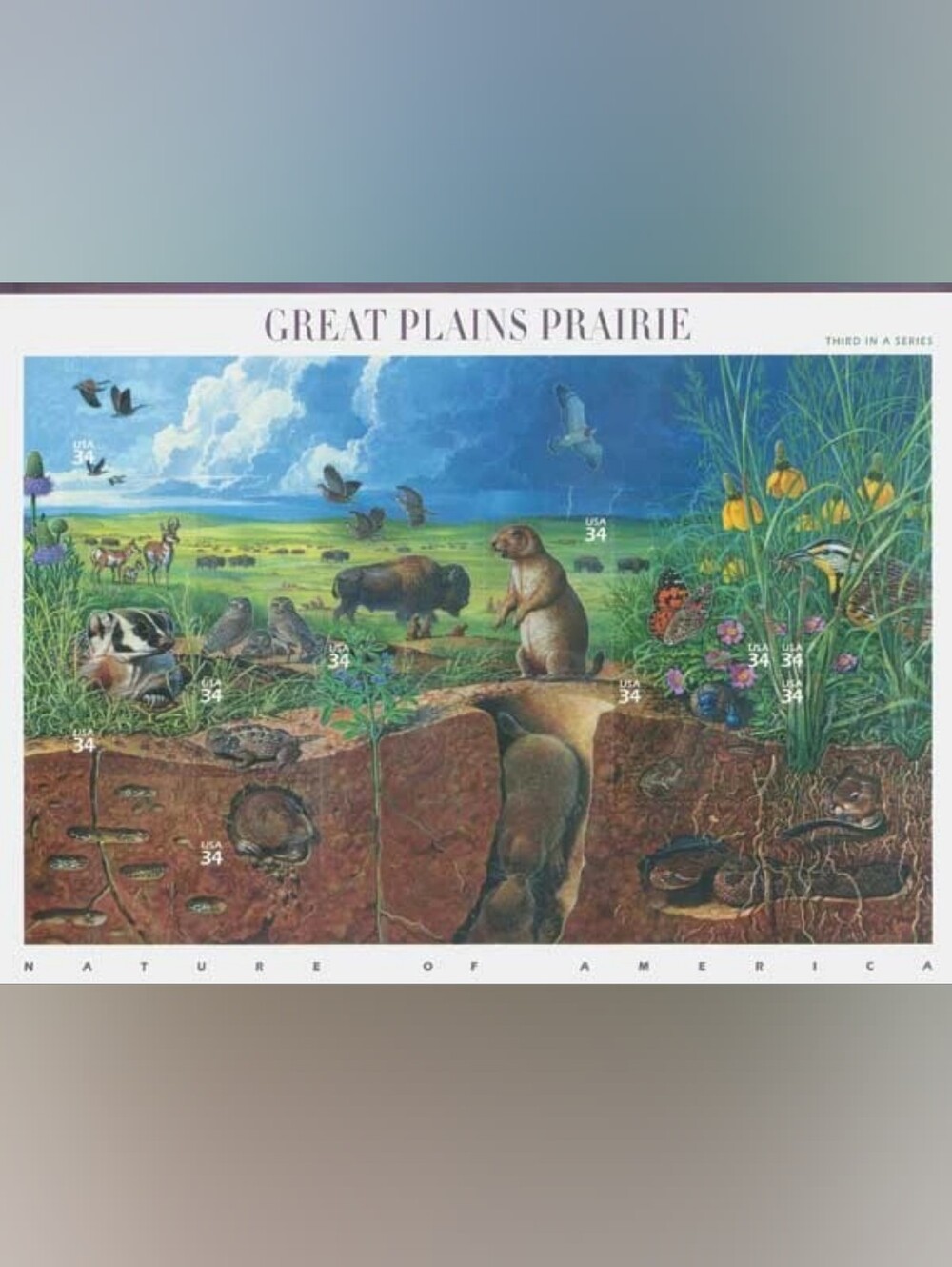2001 34c Nature of America: Great Plains Prairie Stamps